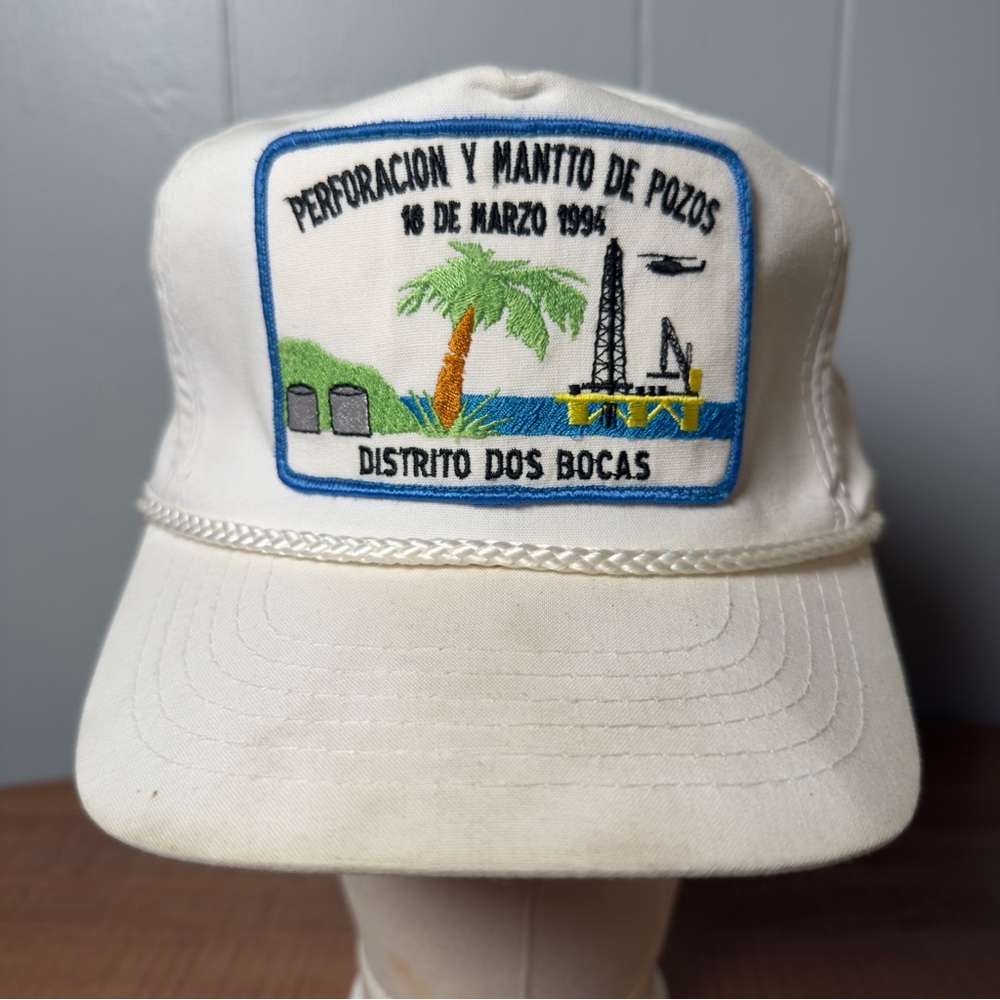 Vintage Mexican Oil Drilling Snapback Trucker Hat